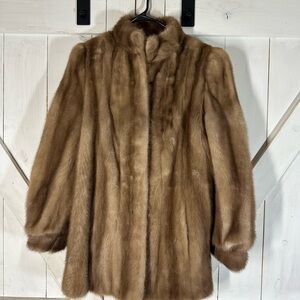 Herzberg Furs Mink Coat Vintage,  fully lined, pockets, hidden hook eye closure